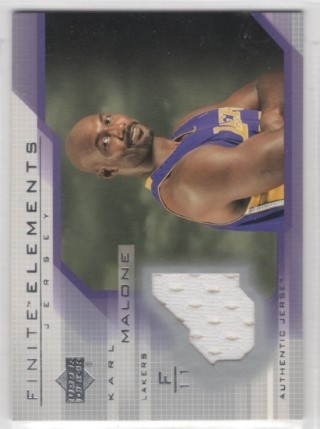 2003-04 Upper Deck Finite - Elements Jerseys #FJ07 - Karl Malone MEM - LA Lakers