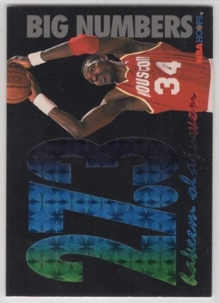 1994-95 Hoops - Big Numbers Rainbow #BN03 - Hakeem Olajuwon - Houston Rockets