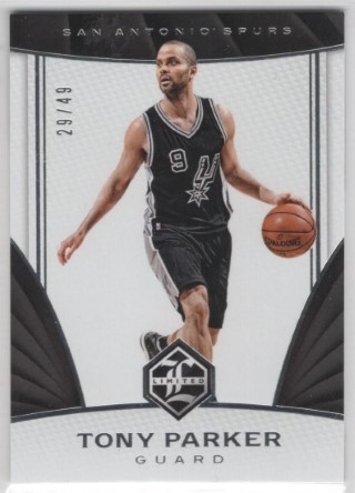 2016-17 Panini Limited - Silver Spotlight #091 - Tony Parker SN49 - San Antonio Spurs