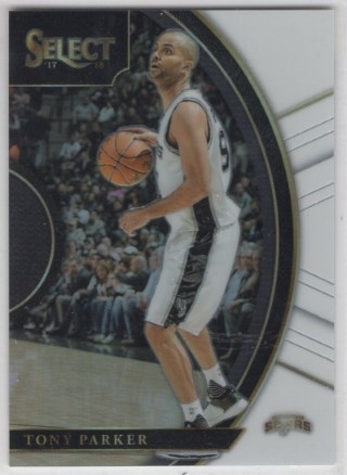 2017-18 Select - Prizm White #072 - Tony Parker SN149 - San Antonio Spurs