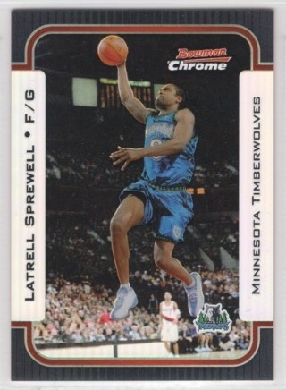 2003-04 Bowman - Chrome Refractors #088 - Latrell Sprewell SN300 - Minnesota Timberwolves