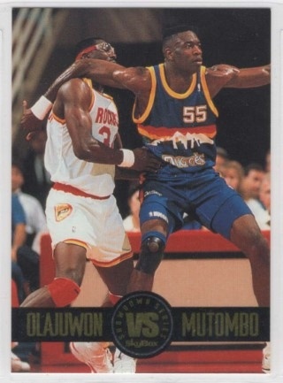 1993-94 Skybox Premium - Showdown Series #SS04 - Hakeem Olajuwon / Dikembe Mutombo - Houston Rockets / Denver Nuggets