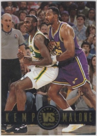 1993-94 Skybox Premium - Showdown Series #SS07 - Shawn Kemp / Karl Malone - Seattle Supersonics / Utah Jazz