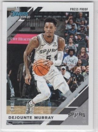 2019-20 Donruss - Press Proof Silver #180 - Dejounte Murray SN349 - San Antonio Spurs