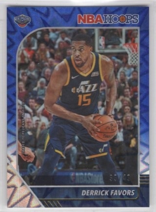 2019-20 Hoops - Blue Explosion #190 - Derrick Favors SN49 - New Orleans Pelicans