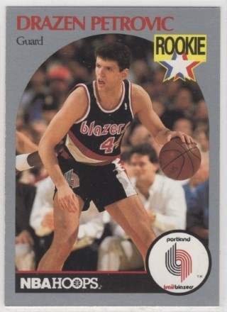 1990-91 Hoops - #248 Drazen Petrovic - ROOKIE - Portland Trail Blazers