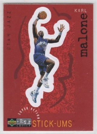 1997-98 Collector's Choice - Super Action Stick-Ums #S27 - Karl Malone - Utah Jazz