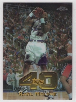 1997-98 Topps Chrome - Topps 40 #T40-18 - Karl Malone - Utah Jazz