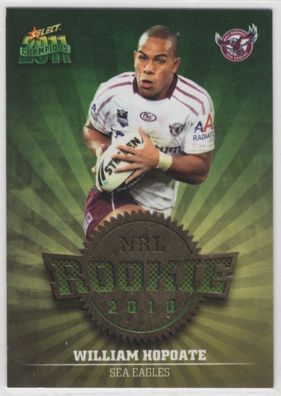 NRL - 2011 Select Champions - Rookie 2010 #R21 - William Hopoate - Manly Sea Eagles