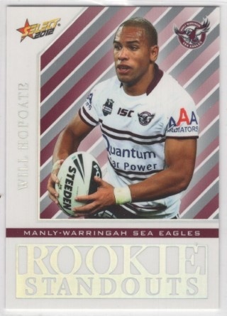 NRL - 2012 Select Champions - Rookie Standouts #RS09 - Will Hopoate - Manly Sea Eagles