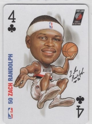 2006 All Pro Deal Sports Cards - Playing Card #04 Clubs - Zach Randolph - Portland Trail Blazers