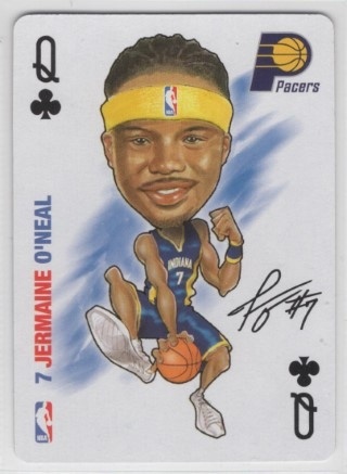 2006 All Pro Deal Sports Cards - Playing Card #12 Queen Clubs - Jermaine O'Neal - Indiana Pacers