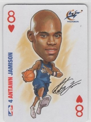 2006 All Pro Deal Sports Cards - Playing Card #08 Hearts - Antawn Jamison - Washington Wizards