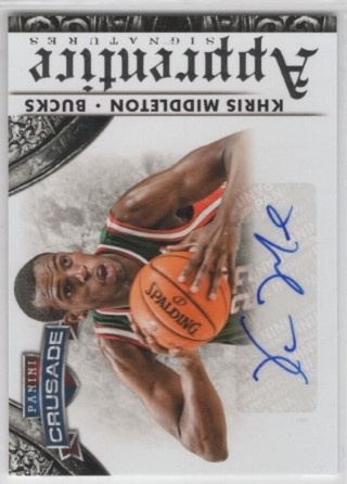 2013-14 Panini Crusade - Apprentice Signatures #26 - Khris Middleton AUTO - Milwaukee Bucks
