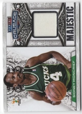 2013-14 Panini Crusade - Majestic Memorabilia #003 - Sidney Moncrief MEM, SN99 - Milwaukee Bucks