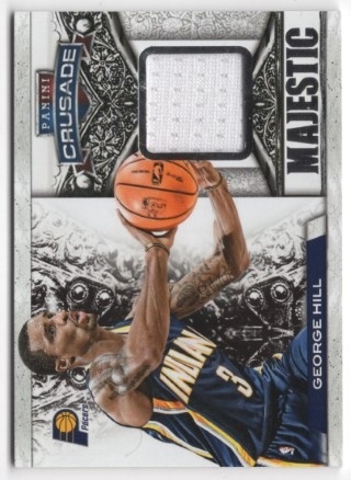 2013-14 Panini Crusade - Majestic Memorabilia #056 - George Hill MEM, SN199 - Indiana Pacers
