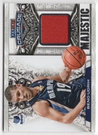 2013-14 Panini Crusade - Majestic Memorabilia #072 - Beno Udrih MEM, SN299 - Memphis Grizzlies