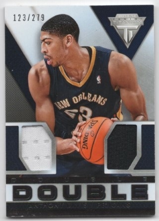 2013-14 Panini Titanium - Double Double Jerseys #44 - Anthony Davis MEM, SN279 - New Orleans Pelicans