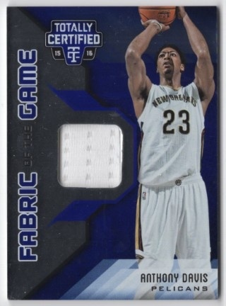 2015-16 Totally Certified - Fabric of the Game Materials Blue #FG-ADA - Anthony Davis MEM, SN99 - New Orleans Pelicans