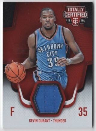 2015-16 Totally Certified - Totally Certified Materials Red #TCM-KD - Kevin Durant MEM, SN199 - OKC Thunder