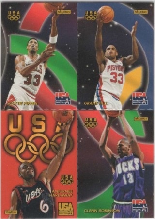 1996 Skybox USA - Quads #Q12 - Scottie Pippen / Grant Hill / Anfernee Hardaway / Glenn Robinson - USA