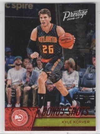 2016-17 Prestige - Bonus Shots Red #104 - Kyle Korver SN75 - Atlanta Hawks