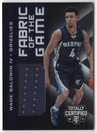2016-17 Totally Certified - Fabric of the Game Rookie Materials #21 - Wade Baldwin IV MEM - Memphis Grizzlies