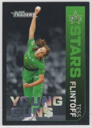 CRICKET - Traders 2020-21 - Young Guns Black #YGB12 - Tess Flintoff SN84 - Melbourne Stars