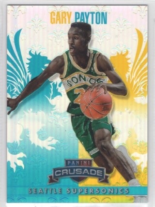 2013-14 Panini Crusade - Insert Teal #122 - Gary Payton SN249 - Seattle Supersonics