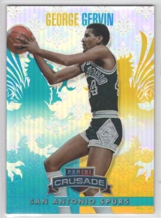 2013-14 Panini Crusade - Insert Teal #213 - George Gervin SN249 - San Antonio Spurs