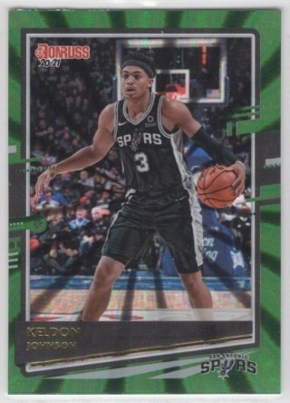 2020-21 Donruss - Holo Green Laser #152 - Keldon Johnson - San Antonio Spurs