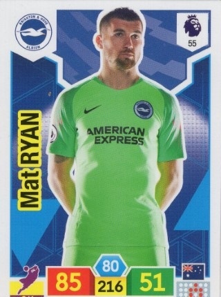 SOCCER - 2019-20 Panini Adrenalyn XL Premier League - #055 Mathew Ryan - Brighton & Hove Albion