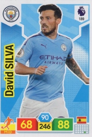 SOCCER - 2019-20 Panini Adrenalyn XL Premier League - #189 David Silva - Manchester City