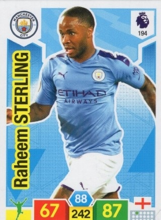 SOCCER - 2019-20 Panini Adrenalyn XL Premier League - #194 Raheem Sterling - Manchester City