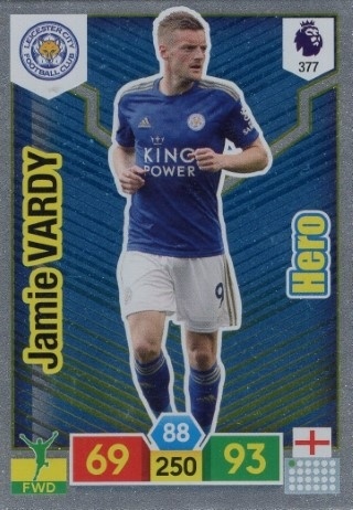 SOCCER - 2019-20 Panini Adrenalyn XL Premier League - #377 HERO - Jamie Vardy - Leicester City