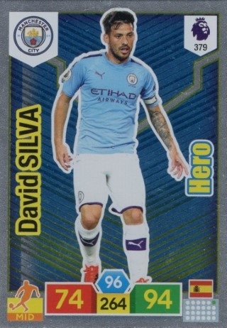 SOCCER - 2019-20 Panini Adrenalyn XL Premier League - #379 HERO - David Silva - Manchester City