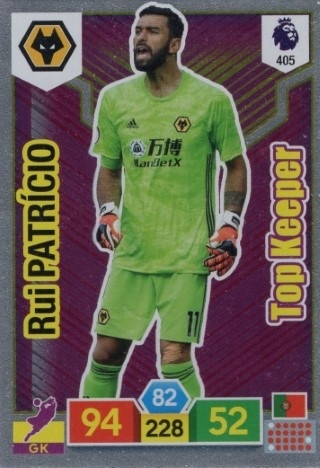 SOCCER - 2019-20 Panini Adrenalyn XL Premier League - #405 TOP KEEPER - Rui Patricio - Wolverhampton Wanderers