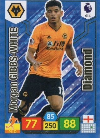SOCCER - 2019-20 Panini Adrenalyn XL Premier League - #414 DIAMOND - Morgan Gibbs-White - Wolverhampton Wanderers