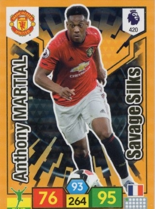 SOCCER - 2019-20 Panini Adrenalyn XL Premier League - #420 SAVAGE SKILLS - Anthony Martial - Manchester United