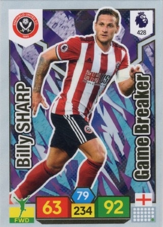 SOCCER - 2019-20 Panini Adrenalyn XL Premier League - #428 GAME BREAKER - Billy Sharp - Sheffield United