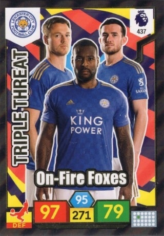 SOCCER - 2019-20 Panini Adrenalyn XL Premier League - #437 TRIPLE THREAT - On Fire Foxes - Leicester City