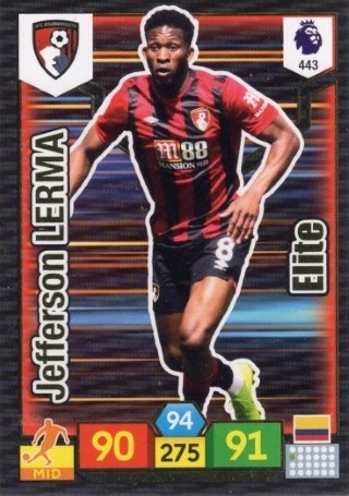 SOCCER - 2019-20 Panini Adrenalyn XL Premier League - #443 ELITE - Jefferson Lerma - AFC Bournemouth