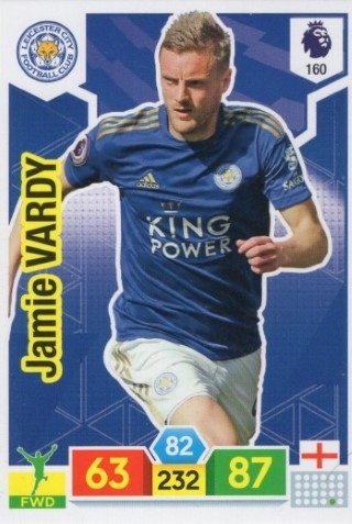 SOCCER - 2019-20 Panini Adrenalyn XL Premier League - #160 Jamie Vardy - Leicester City
