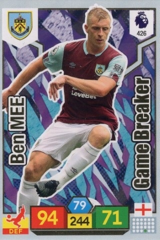 SOCCER - 2019-20 Panini Adrenalyn XL Premier League - #426 GAME BREAKER - Ben Mee - Burnley
