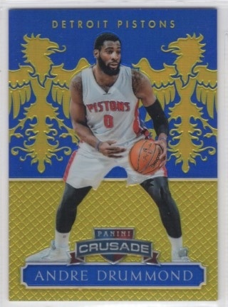 2014-15 Panini Excalibur - Crusade Blue #045 - Andre Drummond SN149 - Detroit Pistons