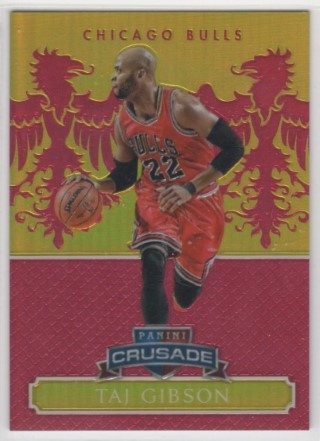 2014-15 Panini Excalibur - Crusade Red #053 - Taj Gibson SN99 - Chicago Bulls