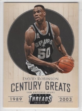 2014-15 Panini Threads - Century Greats #08 - David Robinson - San Antonio Spurs