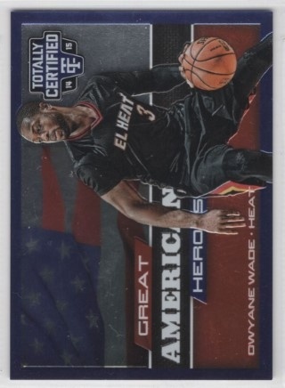 2014-15 Totally Certified - Great American Heroes #13 - Dwyane Wade SN299 - Miami Heat