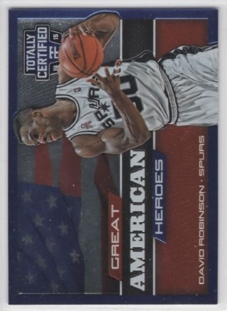 2014-15 Totally Certified - Great American Heroes #37 - David Robinson SN299 - San Antonio Spurs