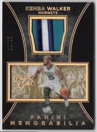 2015-16 Panini Black Gold - Memorabilia Prime #30 - Kemba Walker MEM, SN25 - Charlotte Hornets